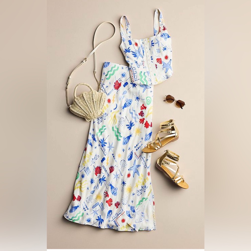 Kohls SO Marine Print Two Piece Skirt Set SZ XL